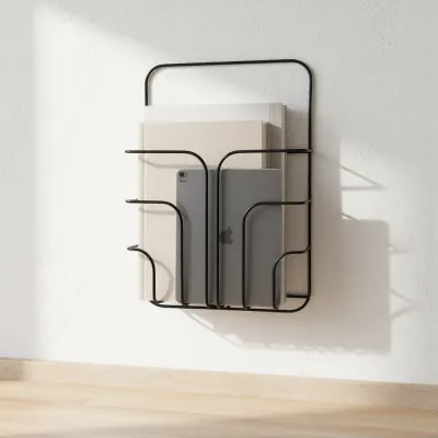magazine wall rack book storage basket shelf display
