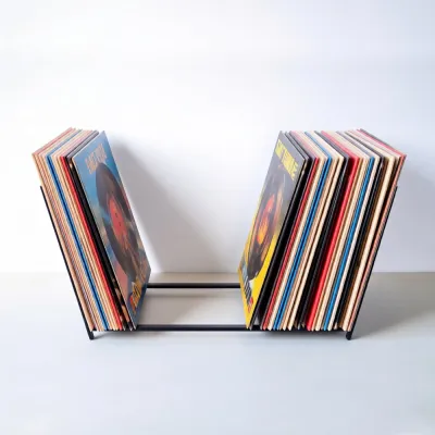 vinyl record LP storage flip rack display stand