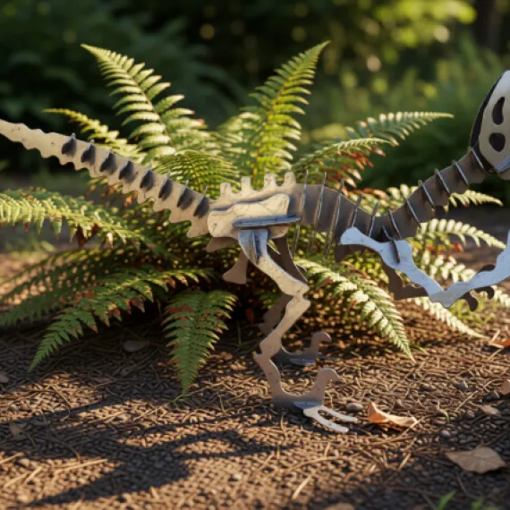 velociraptor dinosaur sculpture