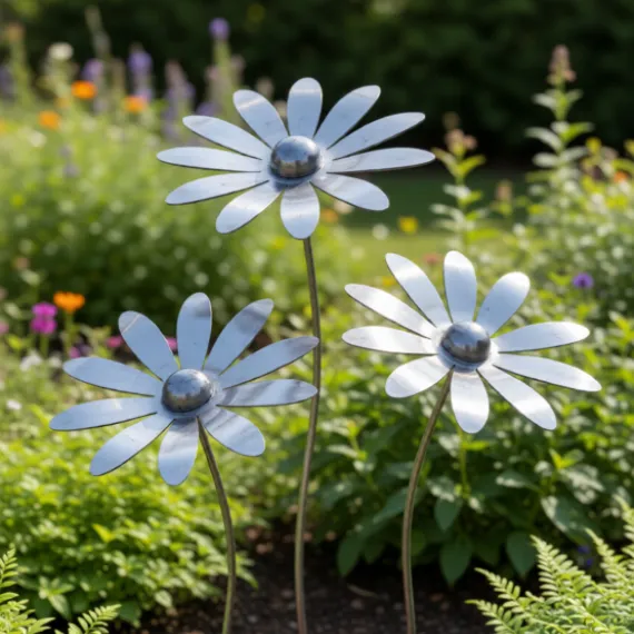 giant rusty rustic flower garden ornament sculpture art 
