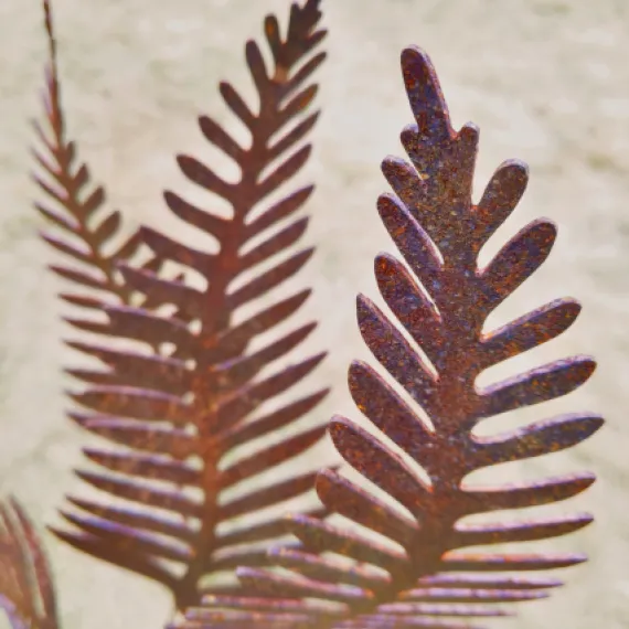 rustic metal ferns sculpture garden ornament rusty art