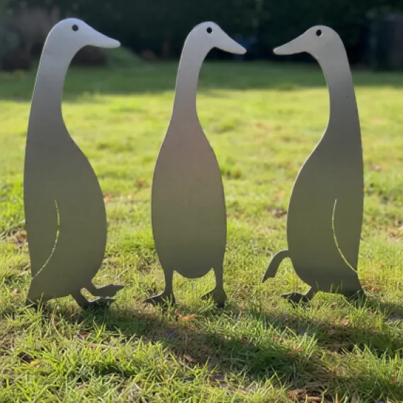 duck sculpture garden ornament rustic bird rusty ducks