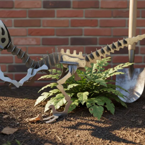 velociraptor dinosaur sculpture